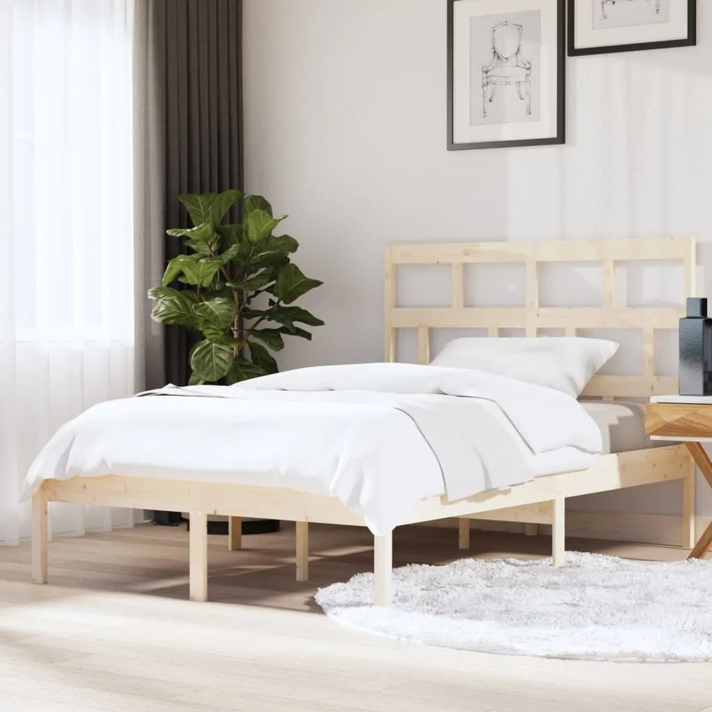 vidaXL Estrutura de cama king size 150x200 cm madeira maciça