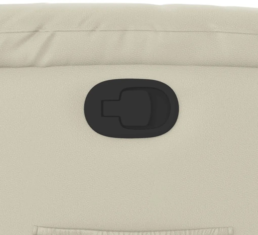 Poltrona reclinável couro artificial cor creme