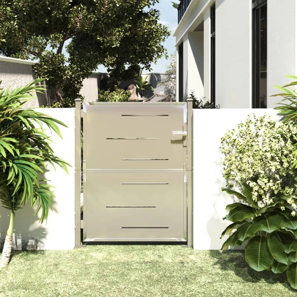 vidaXL Portão de jardim 100x125 cm aço inoxidável