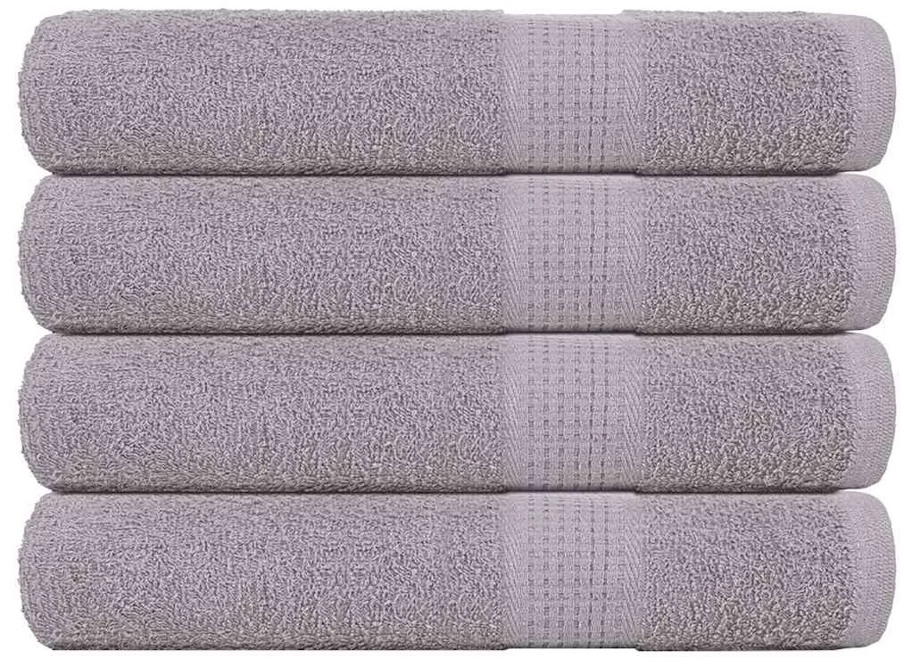 Toalhas de sauna 4 pcs 80x200 cm 360 gsm 100% algodão cinzento