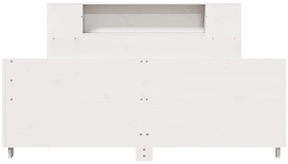 Cama sem colchão 120x190 cm madeira de pinho maciça branco