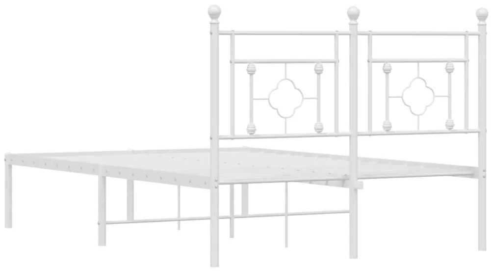 Estrutura de cama com cabeceira 120x200 cm metal branco