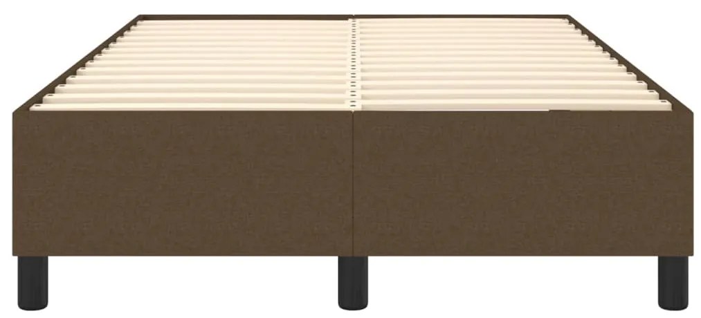Estrutura de cama sem colchão 120x200 cm tecido castanho-escuro