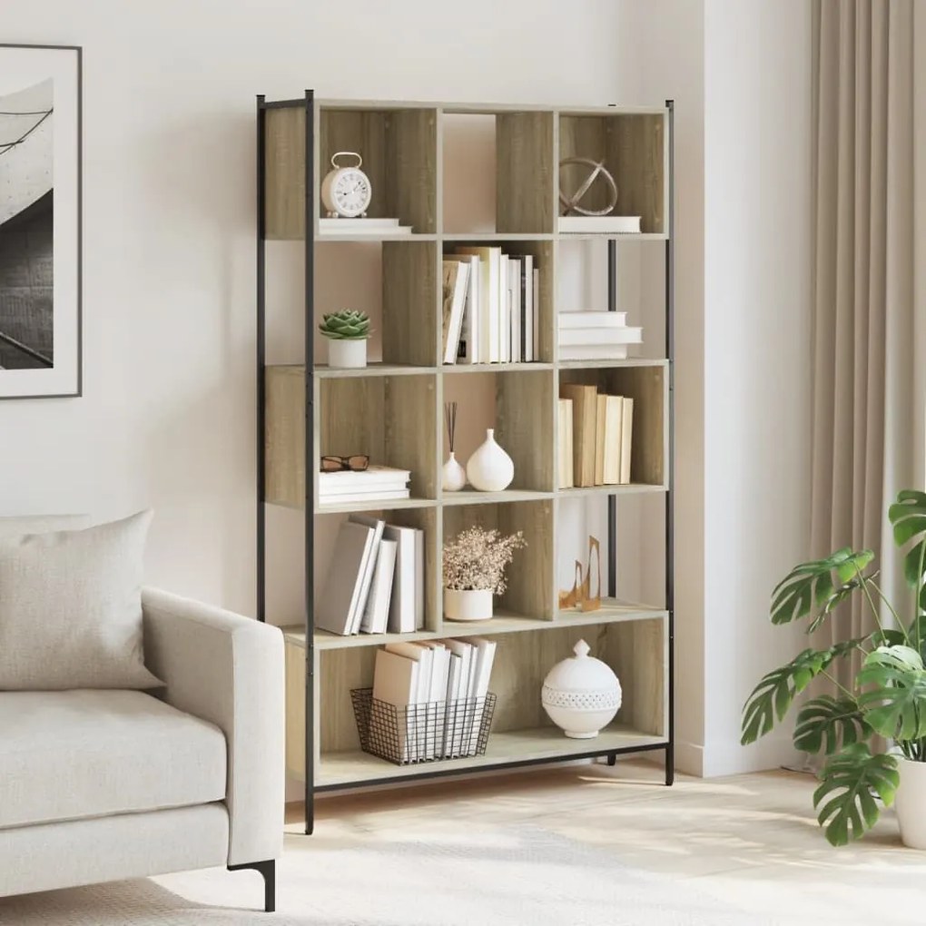 vidaXL Estante 102x28x172 cm derivados de madeira carvalho sonoma