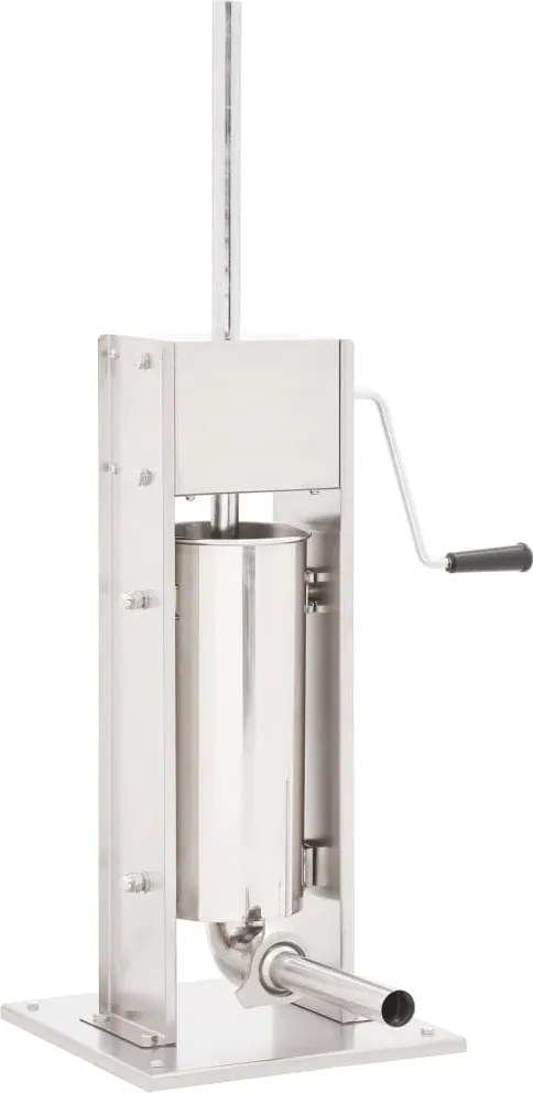 vidaXL Máquina de enchidos manual 5 L aço inoxidável prateado