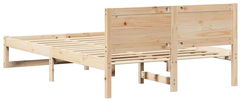 Estrutura de Cama Natural Madeira de Pinho Sólida 120 x 200 cm