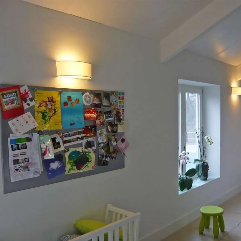 Candeeiro de Parede Rústico Meia Lua Branco - Drum