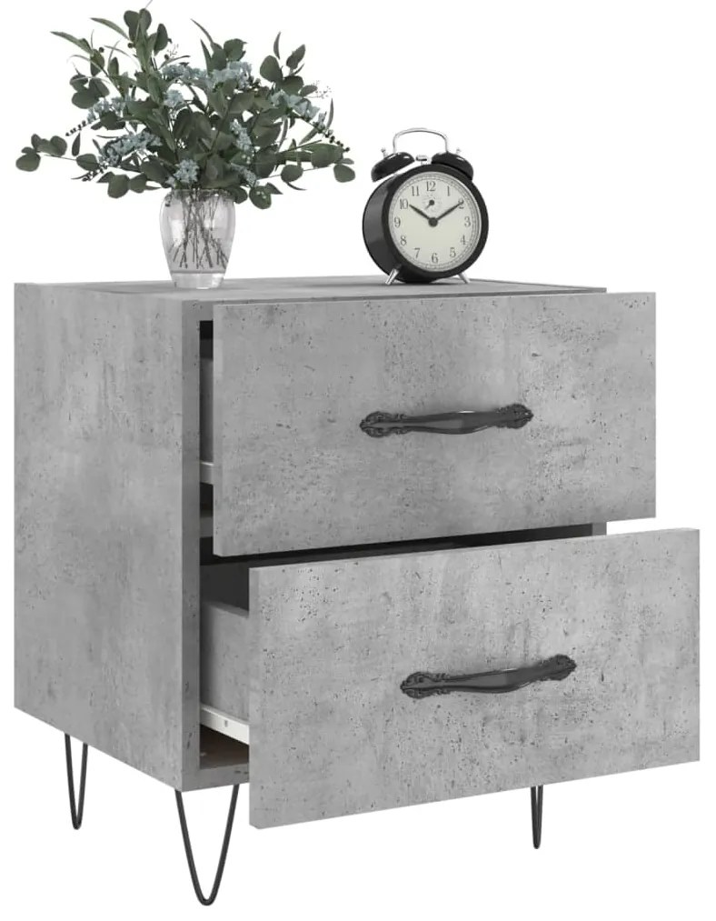 Mesa de cabeceira derivados de madeira cinza cimento