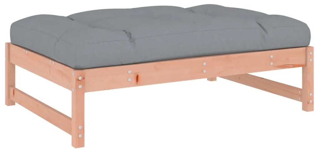 6 pcs conj. lounge jardim c/ almofadões madeira douglas maciça