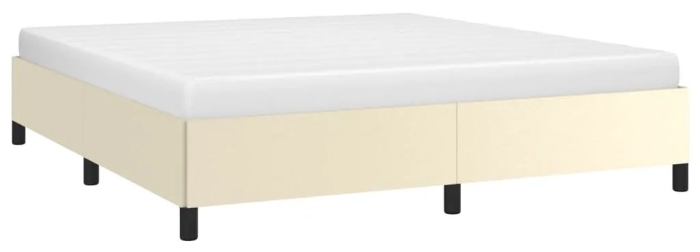 Estrutura de cama 160x200 cm couro artificial cor crème