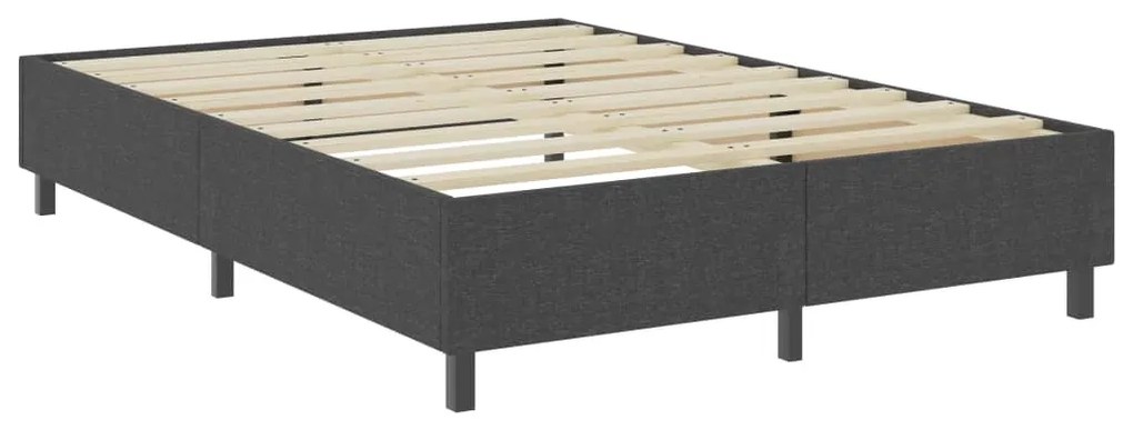 Cama boxspring 160x200 cm tecido cinzento-escuro