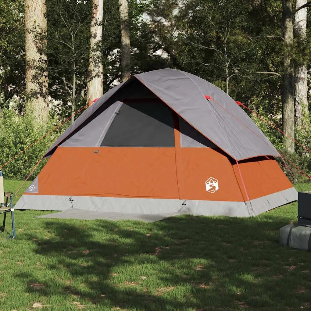Tenda familiar cúpula para 6 pessoas impermeável laranja