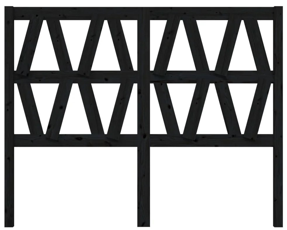 Cabeceira de cama 126x4x100 cm pinho maciço preto
