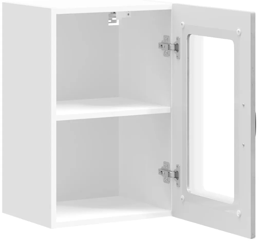 Armário de parede de cozinha porta vidro Kalmar concreto cinza