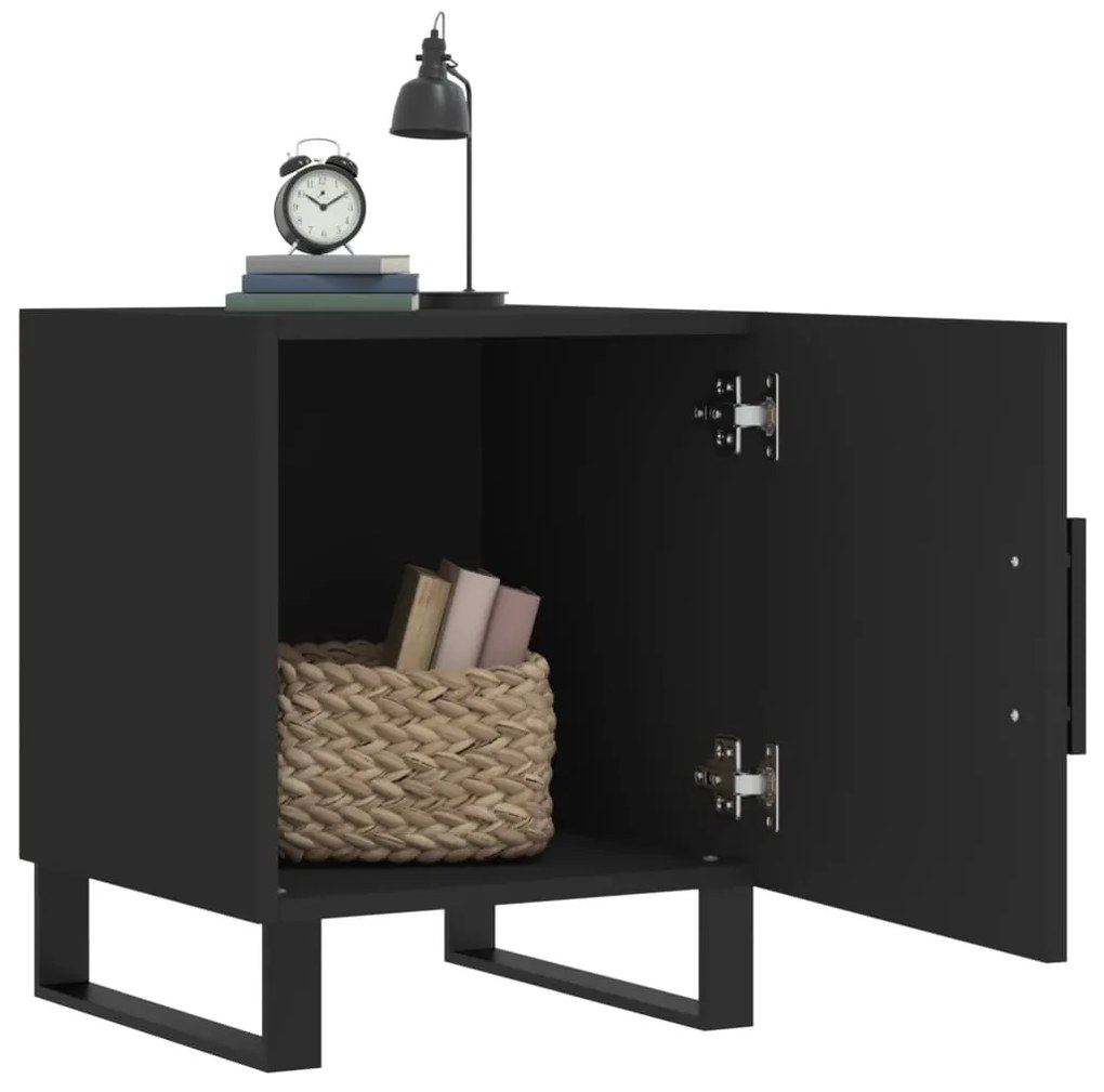 Mesa de cabeceira 2 pcs 40x40x50 cm derivados de madeira preto