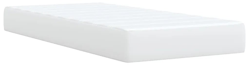 Cama com molas/colchão 100x200 cm couro artificial branco