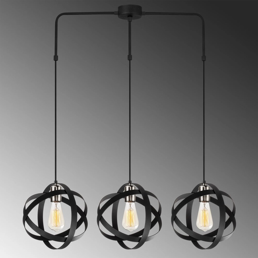 Candeeiro de Teto Gezegen – Preto – 89 x 25 cm