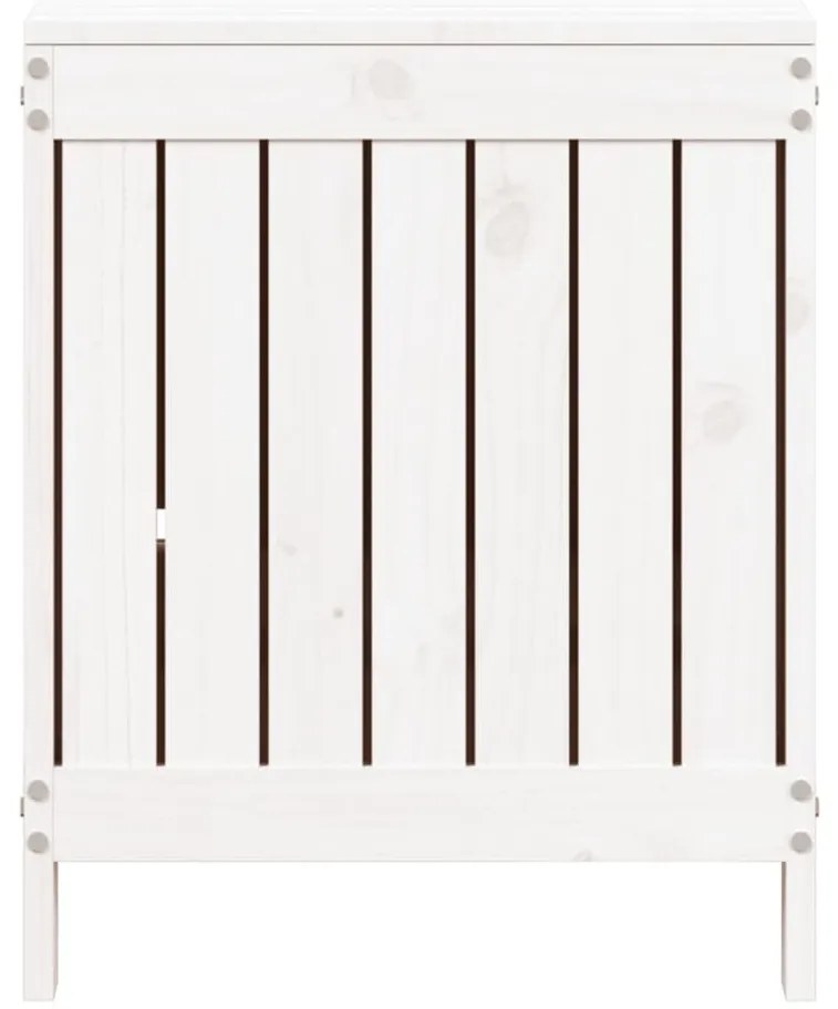 Caixa de arrumação jardim 115x49x60 cm pinho maciço branco