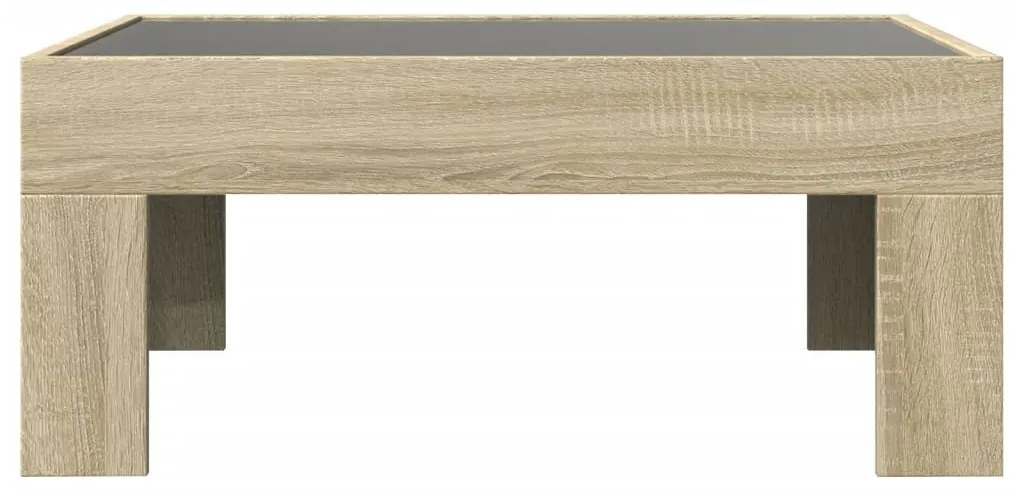 Mesa de centro luzes LED Infinity 70x50x30 cm carvalho sonoma