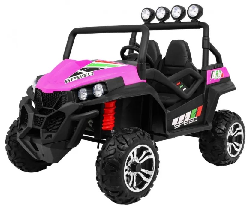 Carro elétrico para Crianças 2 Lugares Grand Buggy 4x4 LIFT 2x12V Rodas Espuma EVA, Assento couro ecológico Rosa