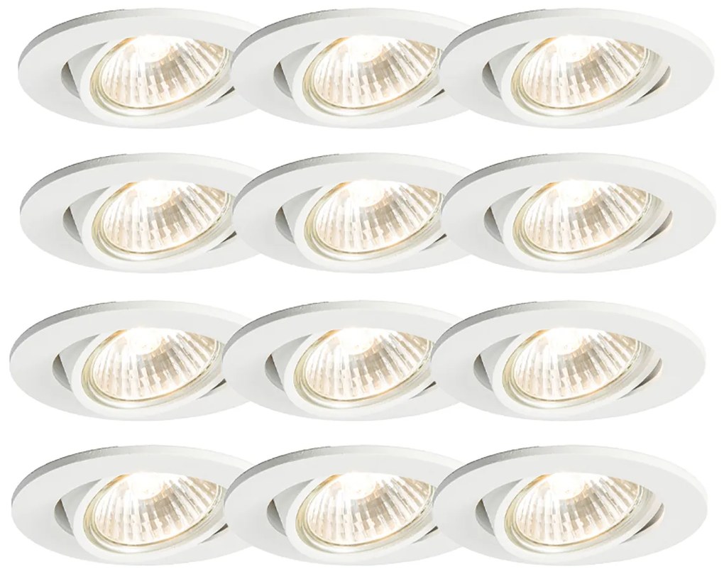 Conjunto de 12 focos embutidos brancos inclináveis - Cisco