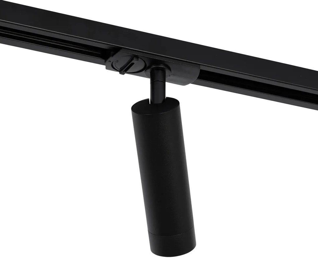 Sistema ferroviário moderno com 5 focos pretos monofásicos 3,5cm - Iconic Jeana Luxe Moderno