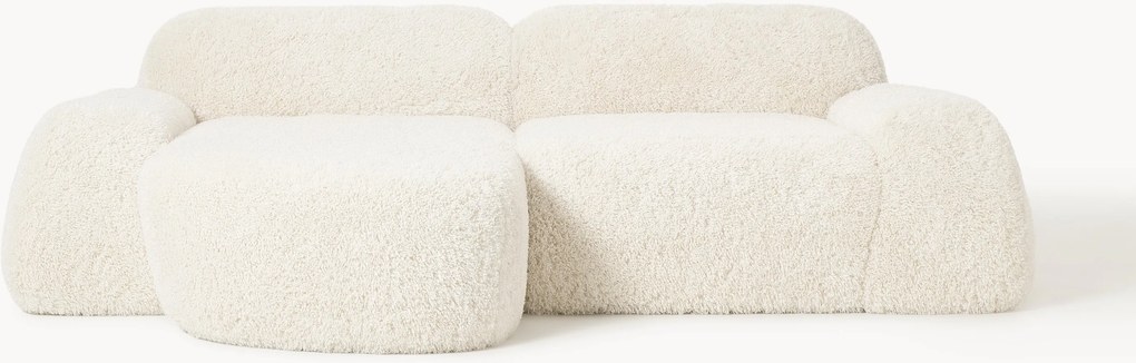 Sofá de canto modular em teddy Wolke (3 lugares)