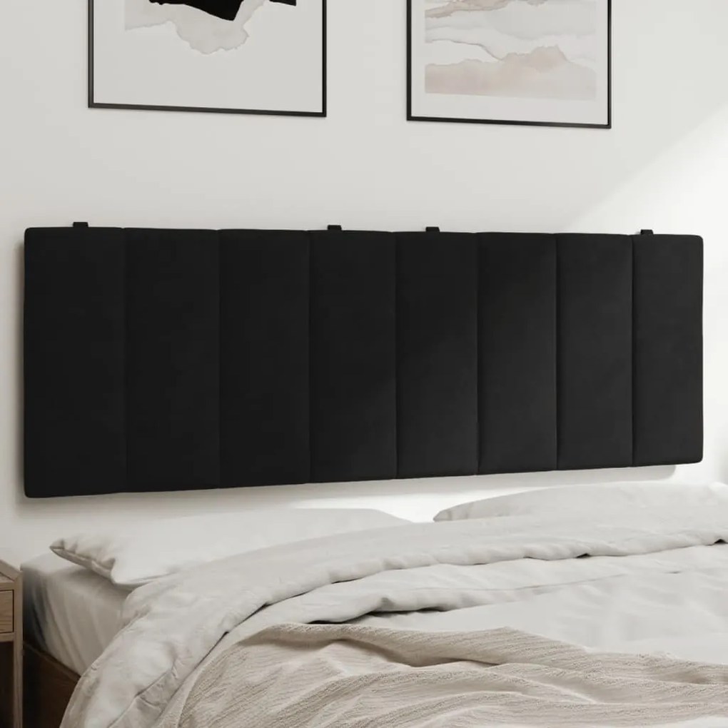 vidaXL Almofadão de cabeceira 140 cm veludo preto