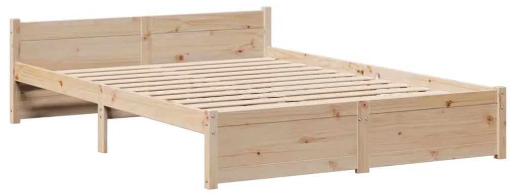 Estrutura de cama com cabeceira 120x200 cm pinho maciço