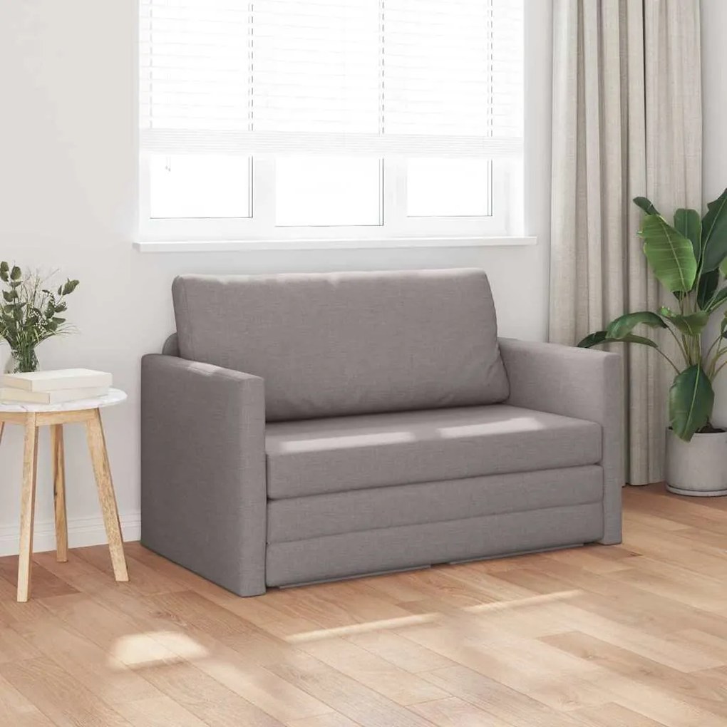 Sofá-Cama 2 em 1 Taupe 124x71x78 cm Tecido