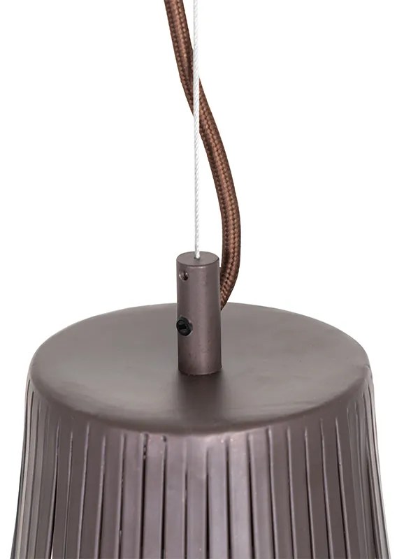 Candeeiro de suspensão moderno castanho 48 cm - Saffira Moderno