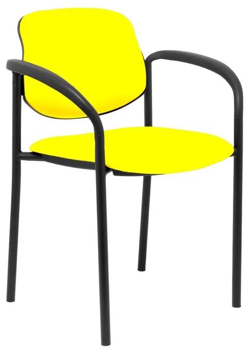 Cadeira de Receção Villalgordo Piqueras Y Crespo Nspamcb Imitação de Couro Amarelo