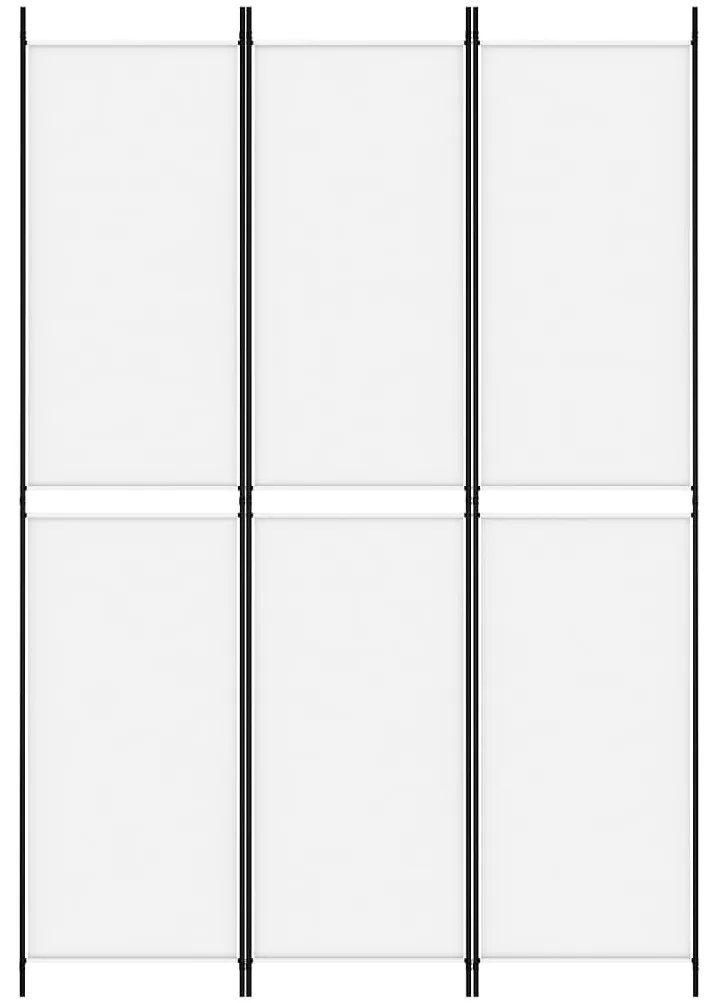 Biombo com 3 painéis 150x220 cm tecido branco