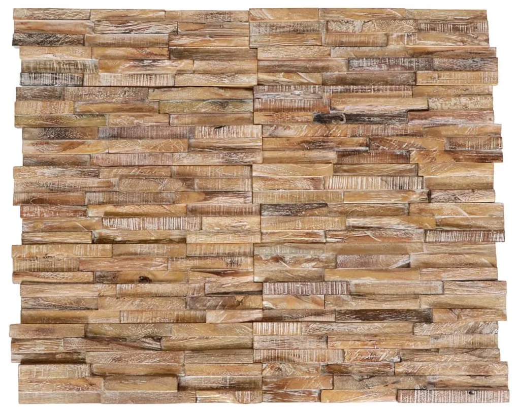 326177 vidaXL Painéis revestimento de parede 3D 10 pcs 1,01 m² teca maciça