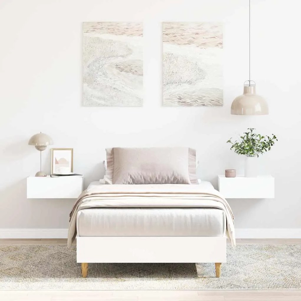 vidaXL Estrutura cama s/ colchão 90x190 cm derivados de madeira branco