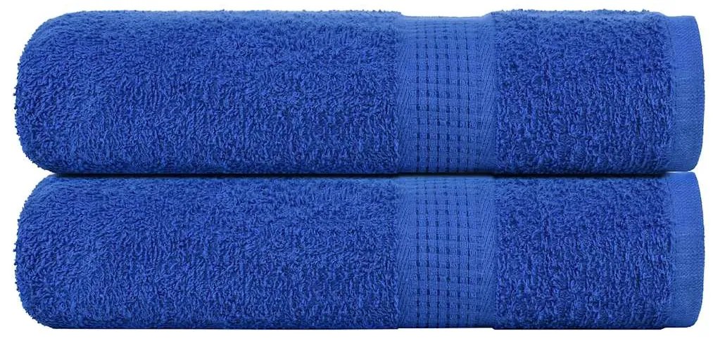 Toalhas de mãos 2 pcs 50x100 cm 360 gsm 100% algodão azul