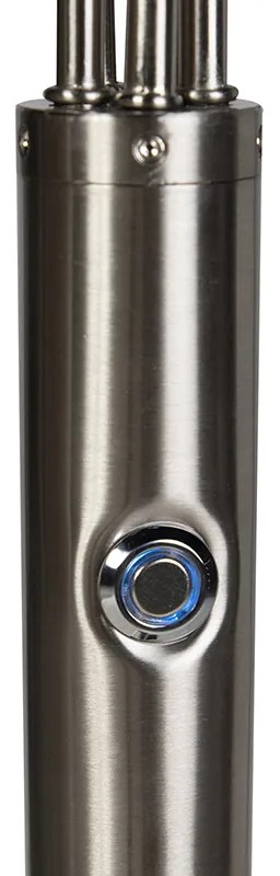 Candeeiro de pé em aço com LED e dimmer tátil - Sixties Trento Design