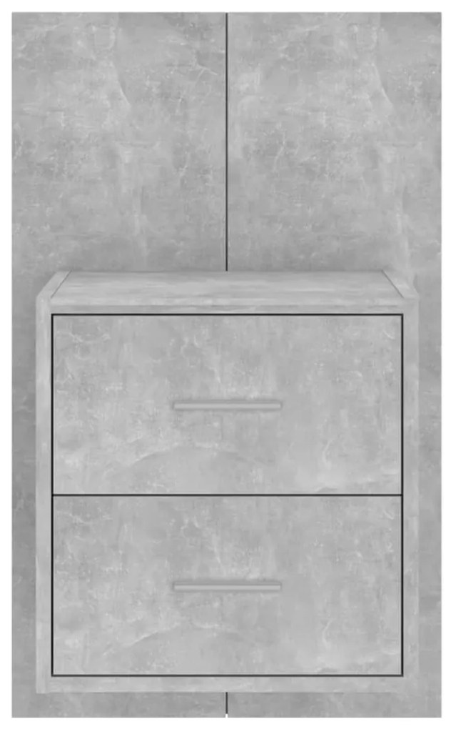 Mesa de cabeceira montagem na parede cinzento cimento