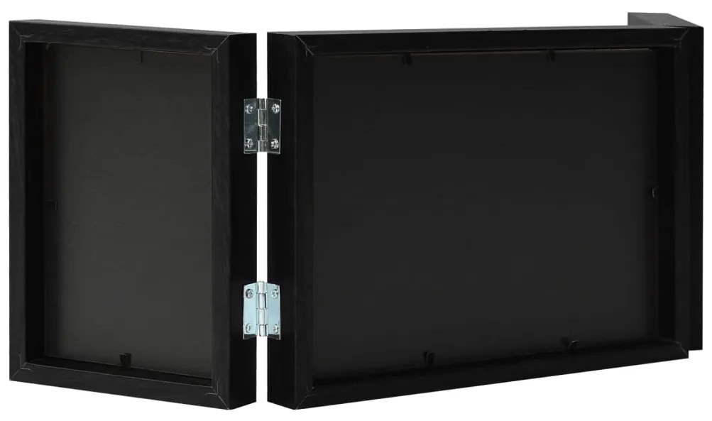 Moldura com três dobras 22x15 cm+2x(10x15 cm) preto