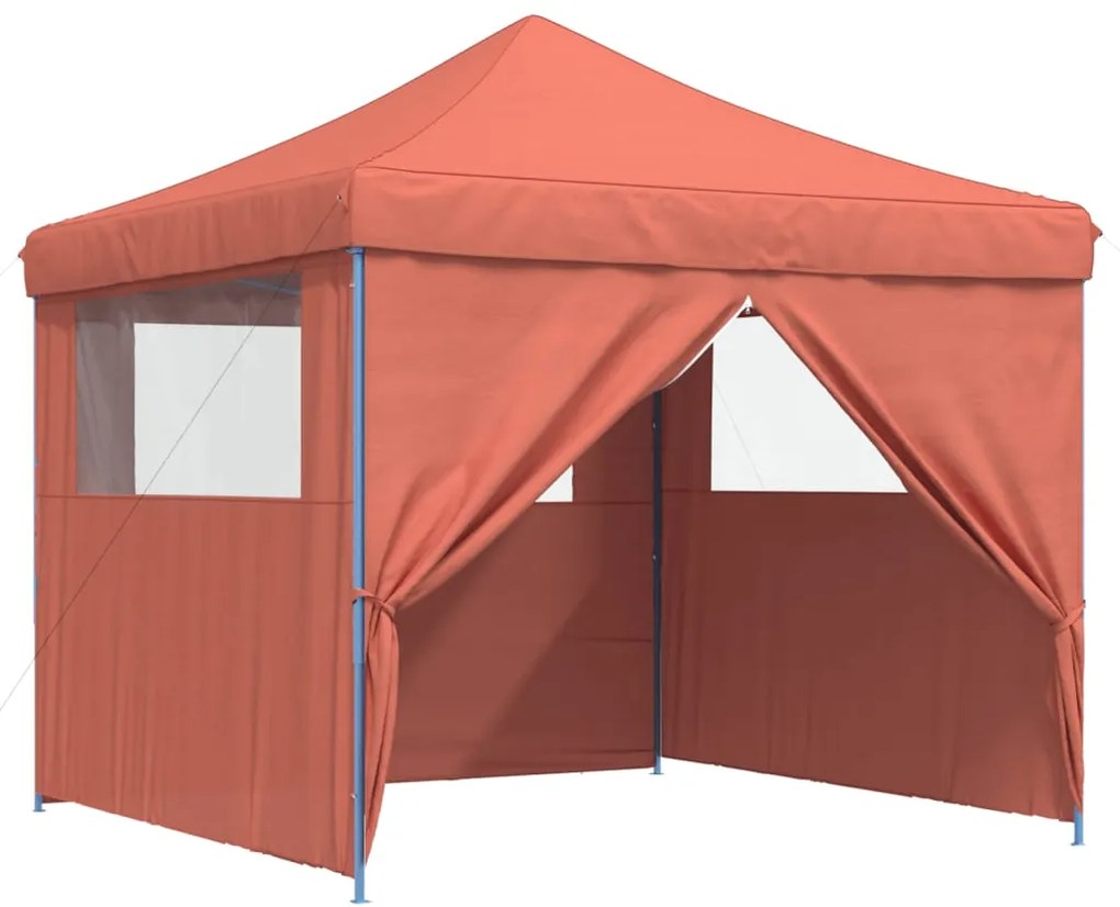 Tenda p/ festas pop-up dobrável 4 paredes laterais terracotta