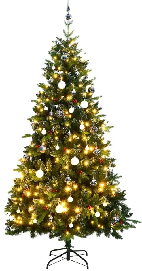 vidaXL Árvore Natal artificial articulada 150 luzes LED e bolas 120 cm