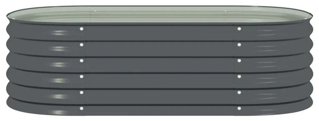 Canteiro elevado de jardim aço galvanizado 160x80x44cm cinzento