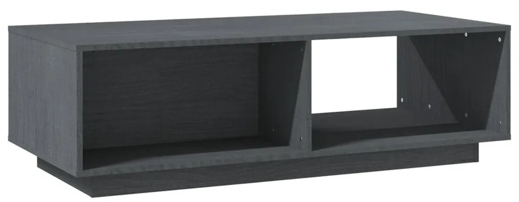 Mesa de centro 110x50x33,5 cm madeira de pinho maciça cinzento