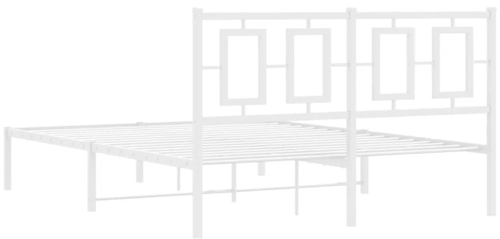Estrutura de cama com cabeceira 135x190 cm metal branco