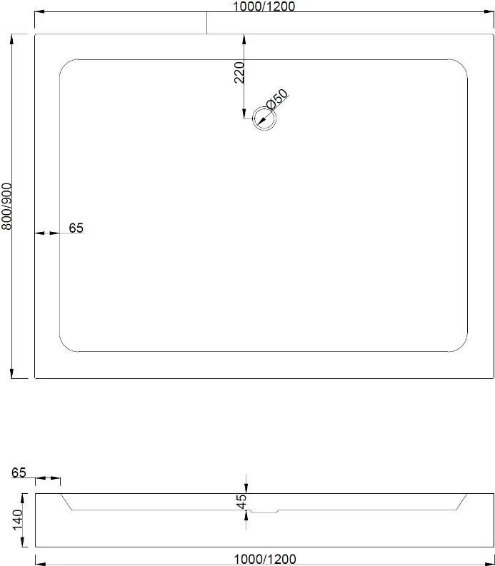 Mexen Rio base de duche retangular 120 x 90 cm, branco - 45109012