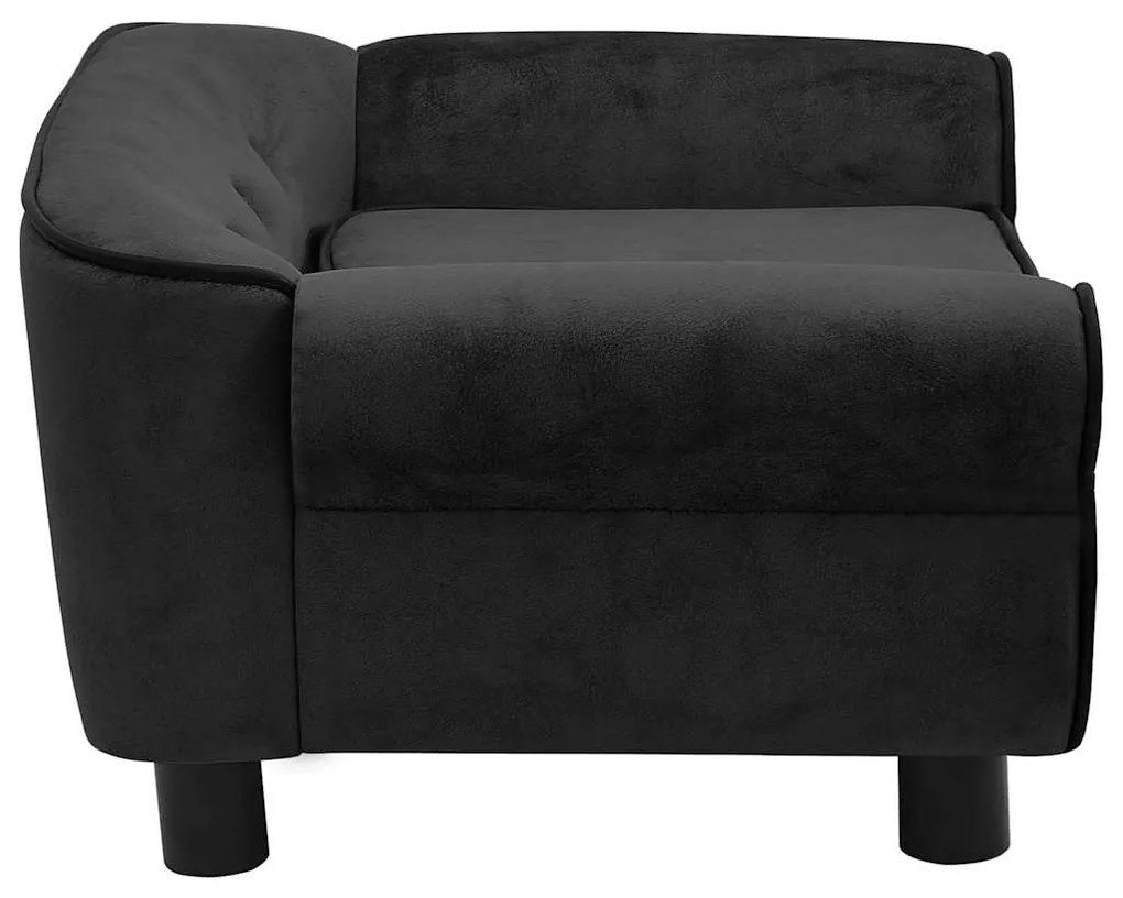 Sofá para cães 72x45x30 cm pelúcia preto