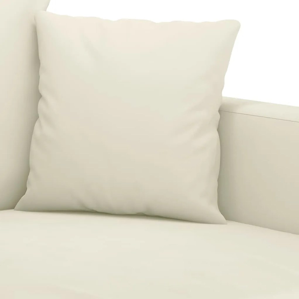 Sofá de 2 lugares veludo 120 cm cor creme