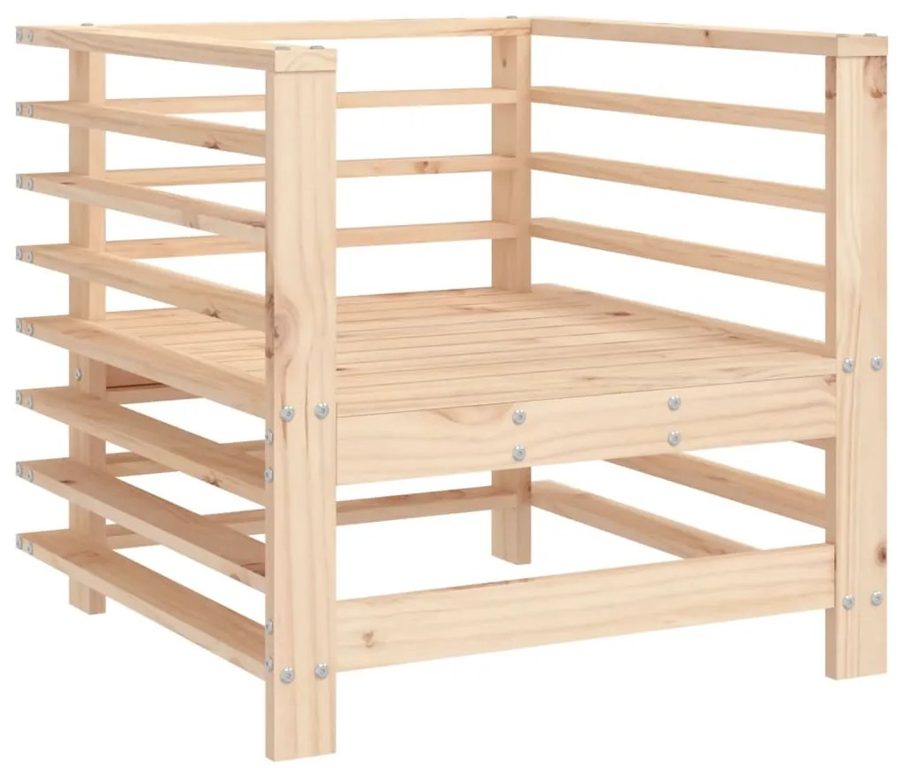 7 pcs conjunto lounge de jardim pinho maciço