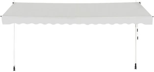 Toldo telescópico e retrátil 400 cm resistente aos raios UV impermeável com manivela altura regulável para janela varanda jardim Bege
