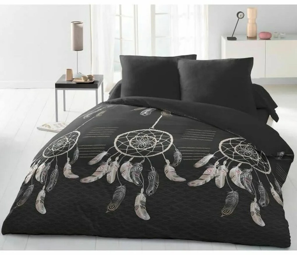 Capa nórdica Caçador de Sonhos Microfibra Antracite 220 x 240 cm